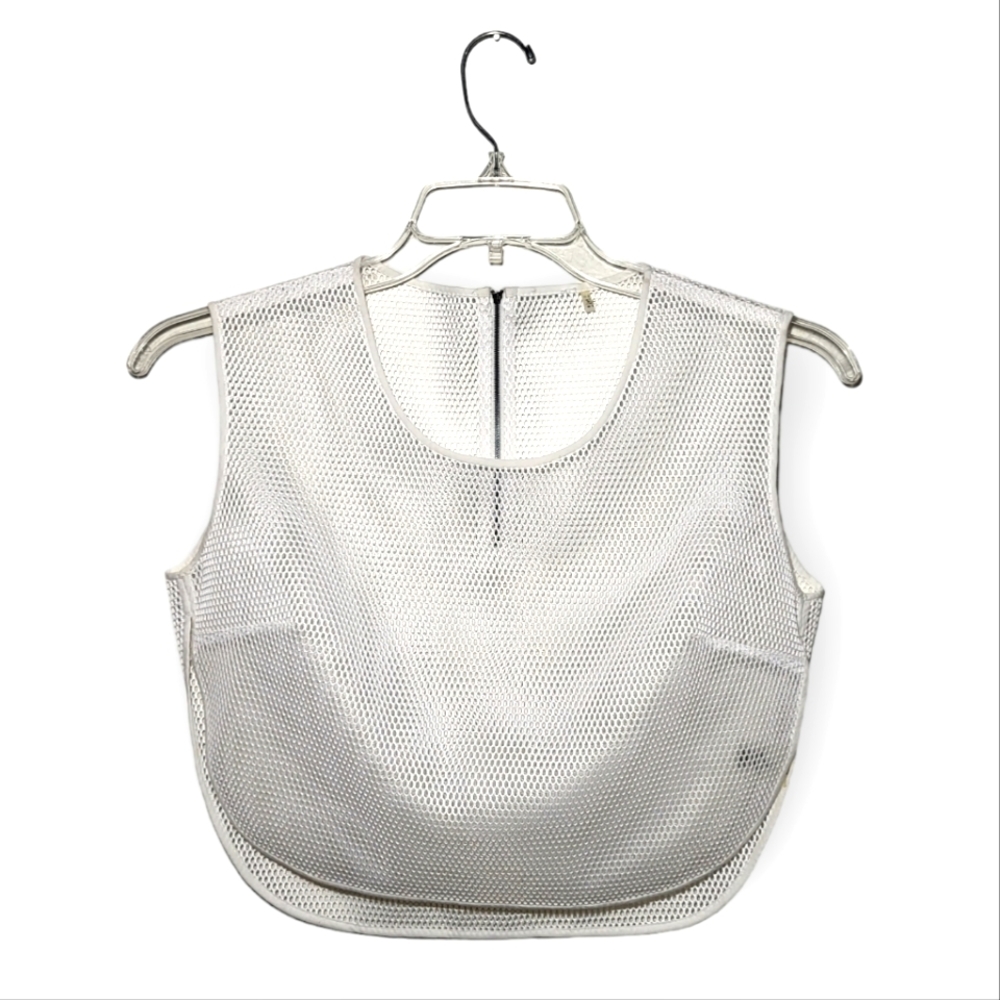 Elie Tahari White Mesh Crop Top Size 2